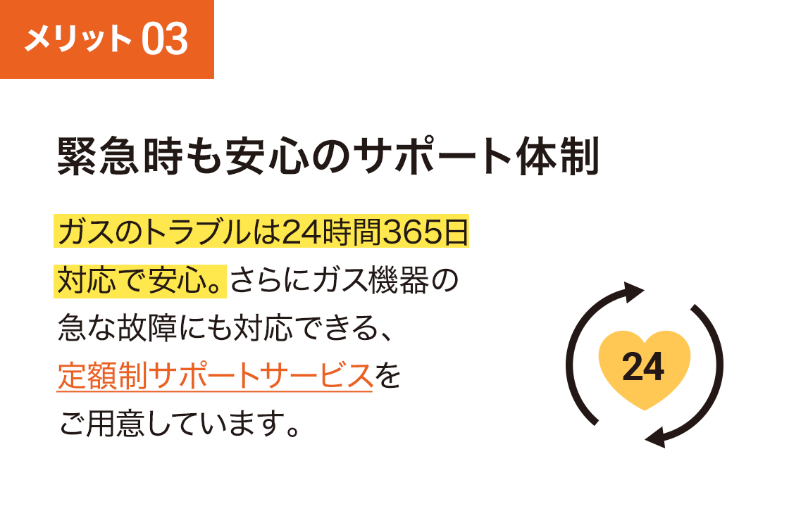 緊急時も安心のサポート体制